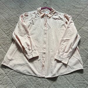 LC Lauren Conrad Heart Collar Button Down Shirt Preppy Minimalist Cottage Sz‎ 2X